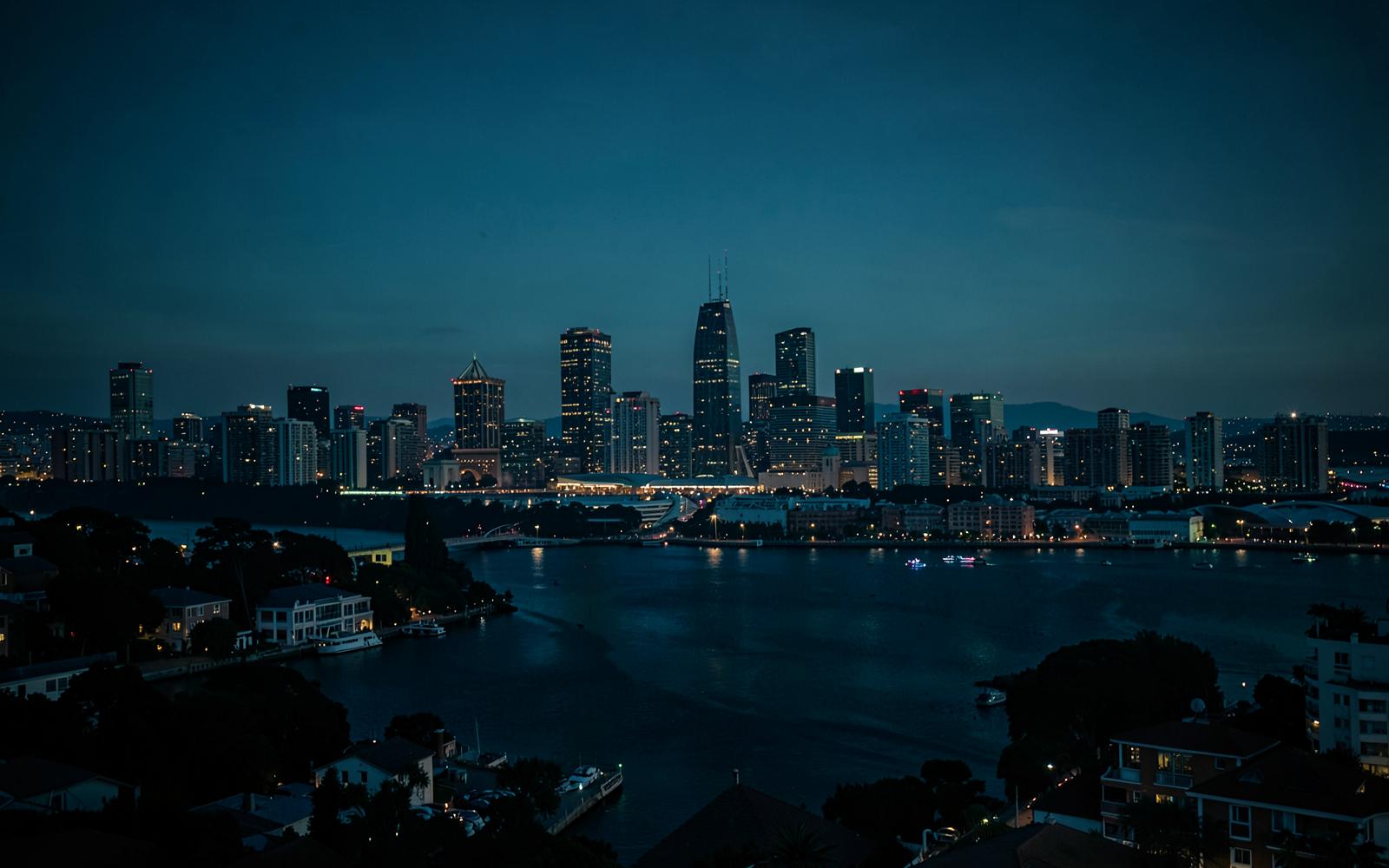 Melbourne city skyline at dusk